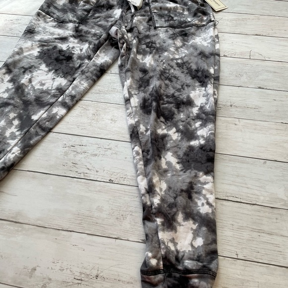 No Comment GREY TIE DYE Fleece-Lined Paperbag-Waist Jogger women’s Pants M boho - Picture 3 of 7